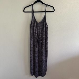 Athleta‎ Pose Midi Dress Heathered Purple Drawstring Waist Tank Small NWOT